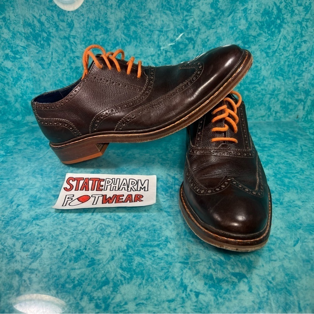 Cole Haan Men’s Brown Oxford Wingtip Low Top Dress Business Casual Leather Shoes
